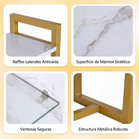 Prateleira suspensa 107 x 24 x 96 cm com luzes LED, controlo remoto via app, 6 níveis, 8 ganchos em S e bolso lateral para cozinha, bar ou casa – Bran