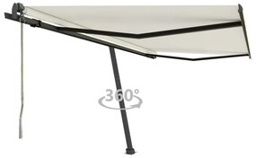 vidaXL Toldo automático independente 450x350 cm cor creme