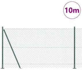 Conjunto de Postes de Cerca Prateado 10 x 1.2 m Aço Galvanizado