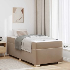 vidaXL Estrutura da Cama com colchão Cappuccino 100 x 200 cm tecido