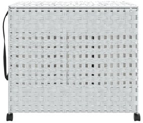 Cesto para roupa suja com rodas 66x35x60 cm vime branco