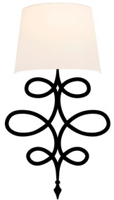 Candeeiro de Parede Asaf – Branco e Preto – 15 x 28 cm