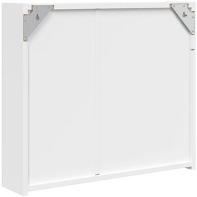 Armário espelhado p/ casa de banho c/ LEDs 60x13x52cm branco