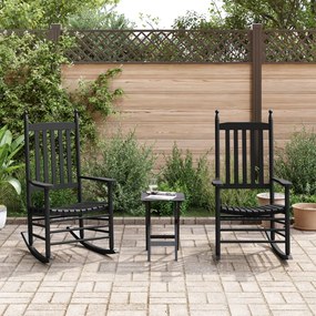 vidaXL Cadeiras baloiço c/ assentos curvos 2 pcs álamo maciço preto
