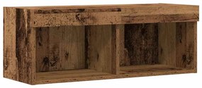 Armário de TV vidaXL com Luzes LED Madeira Antiga 80x30x30 cm