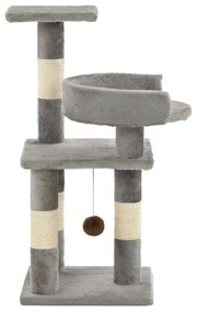 Árvore com postes arranhadores sisal 65 cm cinzento