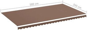 Tecido de substituição para toldo 6x3,5 m castanho