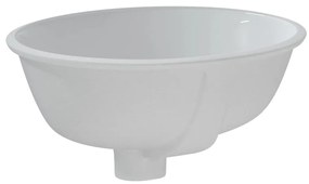Lavatório casa de banho oval 33x29x16,5 cm cerâmica branco