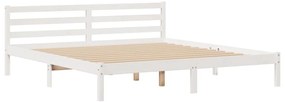 Cama com estante sem colchão 200x200 cm pinho maciço branco