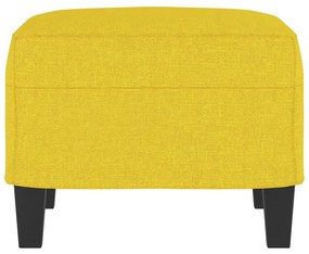 Apoio de pés 60x50x41 cm tecido amarelo-claro