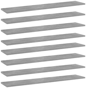 vidaXL Prateleiras estante 8pcs 100x20x1,5cm contrap. cinzento cimento
