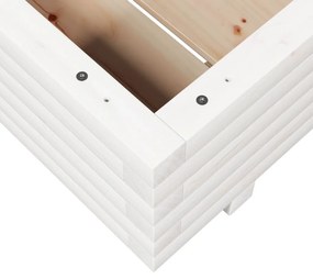 Vaso/floreira de jardim 60x60x26,5 cm pinho maciço branco