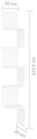 Estante de canto p/ parede deriv. madeira 20x20x127,5 cm branco