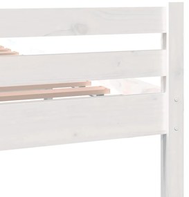 Estrutura de cama casal 135x190 cm madeira maciça branco