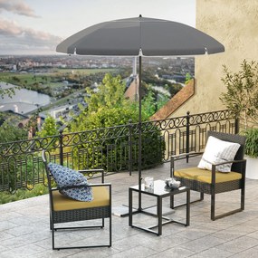 Guarda-sol jardim, praia Ø 200 cm dobrável com proteção UV até UPF 50+ e saco transporte cinzento