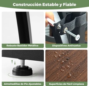 Conjunto de 2 suportes para plantas de interior com luzes. Estante metálica de 8 níveis com gancho para escritório, 67 x 30 x 156 cm, castanho e preto