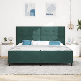 Estrutura de Cama vidaXL Verde Escuro 200x200 cm Veludo