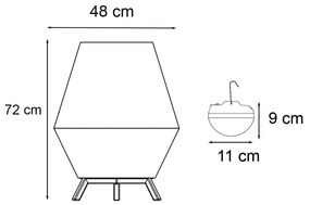 Candeeiro de mesa oriental corda com LED recarregável e regulável - Contra Oriental