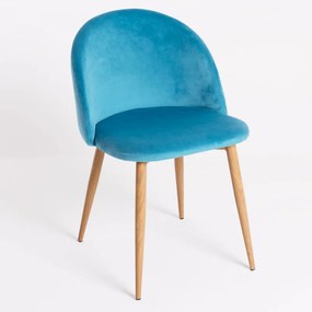 Cadeira Vint Veludo - Verde-azulado