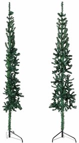 Meia árvore de Natal fina com suporte 120 cm verde