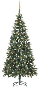 Árvore de Natal artificial com luzes LED e bolas 210 cm
