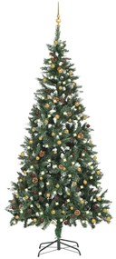 vidaXL Árvore Natal artificial pré-iluminada c/ bolas 210 cm