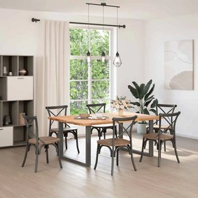 Pés para mesa de jantar em formato de U, 2 peças, antracite, 100x(72-7