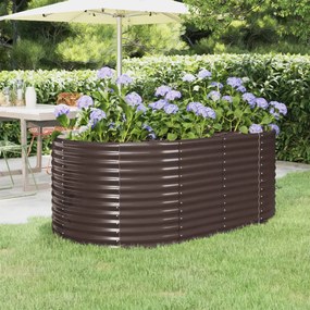 vidaXL Canteiro elevado jardim 175x100x68 aço revestido a pó castanho