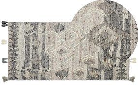 Tapete Kilim em lã cinzenta 80 x 150 cm ARATASHEN Beliani