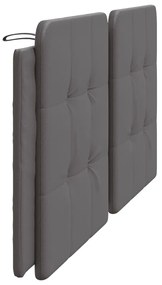 Almofadão de cabeceira 200 cm couro artificial cinzento