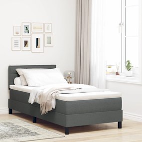 Cama Box Spring com Colchão Cinza Escuro 90x190 cm Tecido
