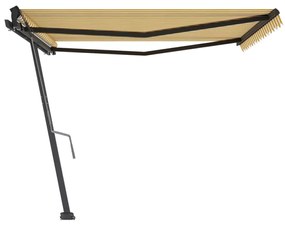 Toldo retrátil manual independente 450x350 cm amarelo e branco