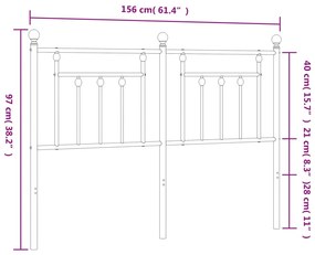 Cabeceira de cama 150 cm metal branco