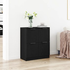 Buffet de Carvalho Preto vidaXL - 60 x 30 x 70 cm - Feito de Madeira Genérica