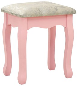 Conj. toucador com banco 50x59x136 cm madeira paulownia rosa