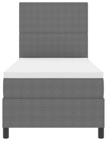 Cama Box Spring com Colchão Cinza Claro 90x200 cm Tecido de Veludo Cot