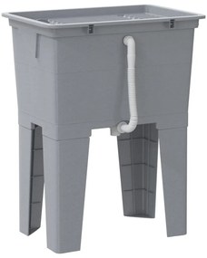 Tanque de lavar roupa 59x41x75 cm resina cinzento