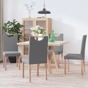 vidaXL Cadeiras de jantar 4 pcs tecido cinzento-claro