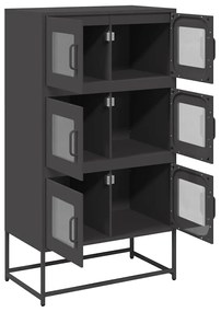 Aparador alto 68x39x123 cm aço preto