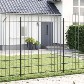 vidaXL Cerca de Jardim com Topo em Arco Cinza, 3,4x2 m, em Aço