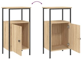 Mesa de cabeceira 41x31x80 cm derivados madeira carvalho sonoma