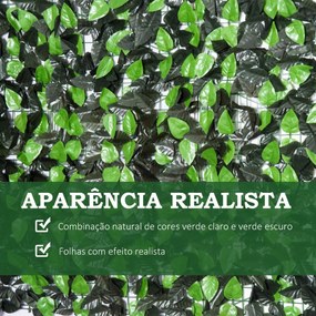 Vedação Artificial em Rolo 3x1m Vedação de Privacidade para Balcão Jardim Exterior Planta Decorativa de Parede PE Verde