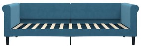 Sofá-cama com colchão 90x200 cm veludo azul
