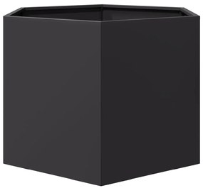 Vaso/floreira de jardim hexagonal 69x60x45 cm aço preto