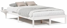 Estrutura de cama com mesas de cabeceira Branco 140 x 190 cm