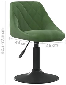 Cadeiras de jantar giratórias 4 pcs veludo verde-escuro