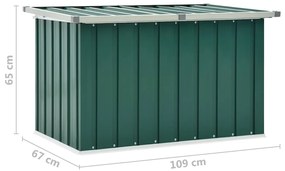 Caixa de arrumação para jardim 109x67x65 cm verde