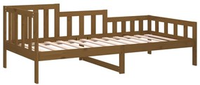 Sofá-cama 80x200 cm madeira de pinho maciça castanho mel