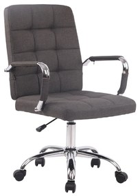 Cadeira de escritório Deli PRO em tecido com estrutura cromada 59 x 91-101 x 63 cm Cinzento escuro