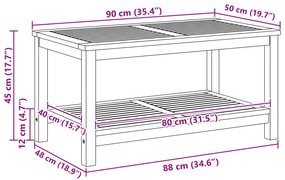 Mesa de Centro 90x50x45 cm em Madeira de Acácia Sólida